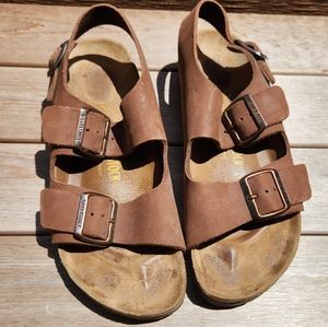 Birkenstock Footbed Sandals Brown Mocha Unisex Sz 39 (W8.5)